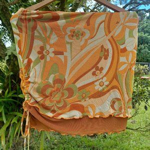 Wild Fable size small 70s inspired orange and green tube top